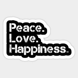 Peace Love Happiness Sticker